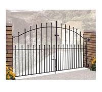 Burbage Iron Craft Manor Ball Top Arched Double Driveway Gate, Fits Gap - W3353 x H1220mm in Black Burbage Iron Craft Black