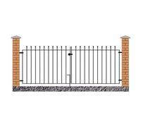 Burbage Iron Craft Manor Flat Top Double Driveway Gate, Fits Gap of 2438 mm x 915 mm High in Black Burbage Iron Craft Black