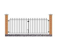 Burbage Iron Craft Manor Flat Top Double Driveway Gate, Fits Gap of 3658 mm x 915 mm High in Black Burbage Iron Craft Black