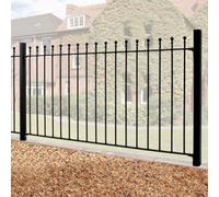 Burbage Iron Craft Manor Higher Fence Panel - Steel - Fits Gap of 1830 x 1220 mm High in Black Burbage Iron Craft Black
