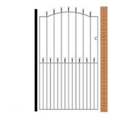 Burbage Iron Craft Manor Tall Bow Top Single Gate - Fits Gap of 1220 mm x 1955 mm High in Black Burbage Iron Craft Black