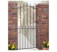 Burbage Iron Craft Manor Tall Bow Top Single Gate - Fits Gap of 914 mm x 1930 mm High in Black Burbage Iron Craft Black