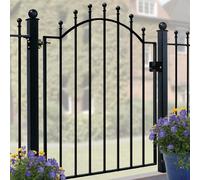 Burbage Iron Craft Manor-Weston Low Ball Top Single Gate, Fits Gap of 880 x 1041 mm High in Black Burbage Iron Craft Black
