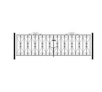 Burbage Iron Craft Regent Scroll Double Driveway Gate - Fits Gap of 3048 mm x 914 mm High in Black Burbage Iron Craft Black
