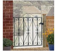 Burbage Iron Craft Regent Scroll Low Single Gate - Fits Gap of 914 mm x 914 mm High in Black Burbage Iron Craft Black