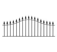 Burbage Iron Craft Saxa Metal Spear Top Arched Garden Railing Panel 1830mm (6Ft) Gap X 660mm High Sazp04
