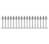 Burbage Iron Craft Saxa Metal Spear Top Garden Railing Panel 1830mm (6Ft) Gap X 490mm High Sazp03