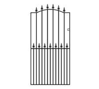 Burbage Iron Craft Saxa Spear Top Tall Bow Top Metal Garden Gate 1067mm Gap X 1976mm High Sazp34