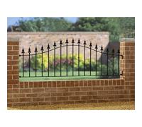 Burbage Iron Craft Saxon Spear Top Arched Railing Panel, Steel, Fits Gap of 1830 x 660 mm in Black Burbage Iron Craft Black