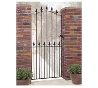Burbage Iron Craft Saxon Spear Top Tall Bow Top Single Gate, Fits Gap - W762 x H1943 mm in Black Burbage Iron Craft Black