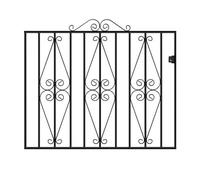 Burbage Iron Craft Stira Metal Scroll Low Flat Garden Gate 1220mm Gap X 914mm High St07Zp