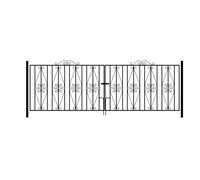 Burbage Iron Craft Stirling Scroll Double Driveway Gate, Fits Gap of 3048 x 914 mm High in Black Burbage Iron Craft Black