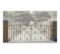 Burbage Iron Craft Stirling Scroll Double Driveway Gate, Fits Gap of 3658 x 914 mm High in Black Burbage Iron Craft Black