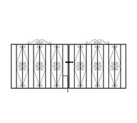 Burbage Iron Craft Stirling Scroll Double Driveway Gate - Solid Steel - Fits Gap Of 2134 mm X 914 mm High - Electro Galvanised/black Powder Coated