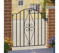 Burbage Iron Craft Stirling Scroll Henley Low Bow Top Single Gate, Fits Gap W955 x H946mm in Black Burbage Iron Craft Black