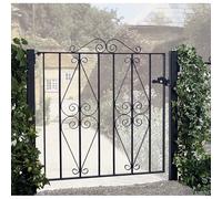 Burbage Iron Craft Stirling Scroll Low Flat Top Single Gate, Fits Gap - 914 x 914 mm High in Black Burbage Iron Craft Black