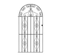 Burbage Iron Craft Stirling Scroll Tall Bow Top Single Gate - Solid Steel - Fits Gap Of 1067 mm X 1905 mm High - Electro Galv./black Powder Coated