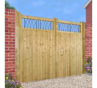 Burbage Iron Craft Windso Low Wooden Driveway Gates 2400mm Wide X 1800mm High Wid44