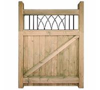 Burbage Iron Craft Windsor Low Single Garden Gate - Pressure Treated - W750 x H1200 mm in Brown Burbage Iron Craft Brown