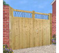 Burbage Iron Craft Windsor Tall Double Driveway Gate - Pressure Treated - W2700 x H1800mm in Brown Burbage Iron Craft Brown