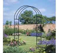 York Scroll Metal Garden Rose Arch Arbour Gothic Design Black