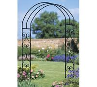 Burbage Iron Craft York Scroll Large Rose Arch - Solid Steel - L305 x W1524 x H2032 mm in Black Burbage Iron Craft Black