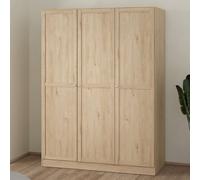 burbank wooden wardrobe with 3 doors in hickory oak