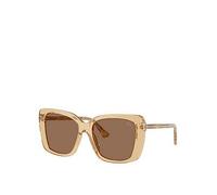 Burberry 0be4456 Square Sunglasses Beige Frame With Dark Brown Lens, Light Brown, Women Light Brown