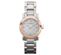 Burberry Authentic Burberry The City Precious LUXURY DIAMONDS Rose Gold Dual Tone Watch Women's Textured Dial BU9214, Bracelet Type