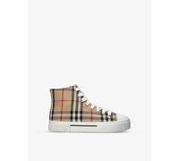 Burberry Beige Kids Mini Jack Check-print Canvas High-top Trainers 4-9 Years Eur 35 / 2.5 Uk Adult