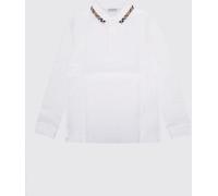 Burberry Boy's Long-Sleeved Cotton Polo Shirt with Check Pattern Collar - Size: 8 - male