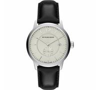 Burberry BU10000 Classic Round Beige Dial Black Leather Men's Watch