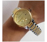 BURBERRY BU10011 MENS WATCH SILVER GOLD BRACELET GOLD DIAL SILVER CASE