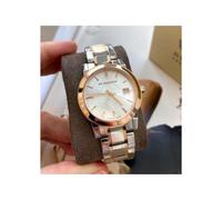 BURBERRY BU9105 WOMEN'S WATCH SILVER ROSE GOLD STRAP SILVER DIAL