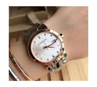 BURBERRY BU9127 WOMEN'S WATCH SILVER ROSE GOLD STRAP SILVER DIAL