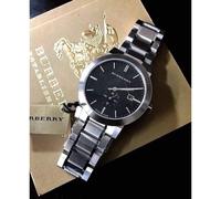 BURBERRY BU9901 MENS WATCH SILVER BRACELET BLACK DIAL SILVER CASE