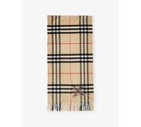 Burberry Burberry Check-Print Cross-Stitch Cashmere Scarf Sand