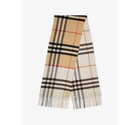 Burberry Burberry Contrast Check Cashmere Scarf Sand/Pebble White
