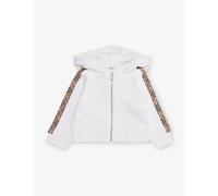 Burberry Burberry Elin Checked-Trim Hooded Cotton Sweatshirt 6-24 Months White 2 Years