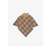 Burberry Burberry Funnel-Neck Check Wool Cape One Size Sand Ip Check L