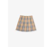 Burberry Burberry Gabrielle Pleated Check Cotton Skirt 4-14 Years Sand Ip Check 14 Years