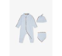 Burberry Burberry Hamilton Check-Trim Three-Piece Stretch-Cotton Set 1-6 Months Ice Blue 3 Months