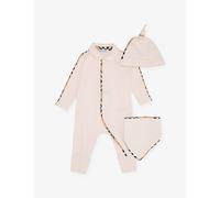 Burberry Burberry Hamilton Check-Trim Three-Piece Stretch-Cotton Set 1-6 Months Ice Pink 3 Months