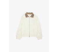 Burberry Burberry Hayfield Check-Collar Cotton-Twill Harrington Jacket 10-14 Years Chalk White 14 Years