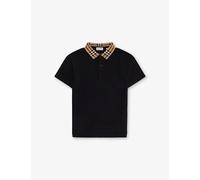 Burberry Burberry Johane Check-Collar Cotton-Piqué Polo Shirt 3-14 Years Black 6 Years