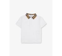 Burberry Burberry Johane Check-Print Cotton-Piqué Polo Shirt 6 Months-2 Years White 18 Months