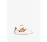 Burberry Burberry Kids' N1 Noah Check-Print Cotton and Leather Low-Top Trainers White/Comb Eur 19 / 3 UK Kids
