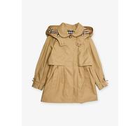 Burberry Burberry Zoe Hooded Cotton Trench Coat Sand 8 Years