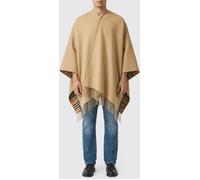 Burberry Cape in Pure Wool with Vintage Check Pattern and Asymmetrical Fringed Hem - Size: OS - male