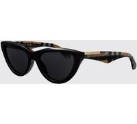 Burberry Cat-Eye Acetate Sunglasses with Vintage Check Pattern - Size: 55 - female